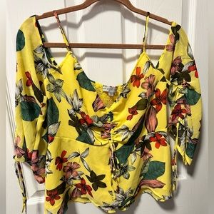 Guess Yellow Floral Top